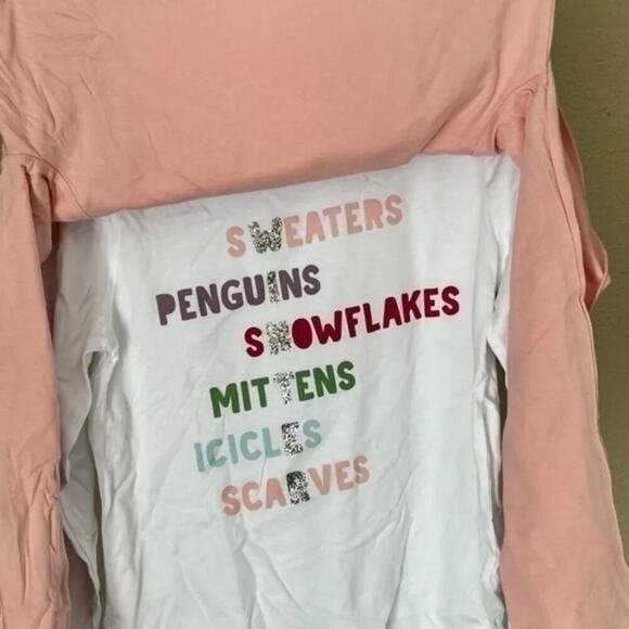 Member’s Mark Long Sleeve Holiday T-Shirt set of 2 – Little Girls Size 4/5 - NEW - Picture 5 of 6